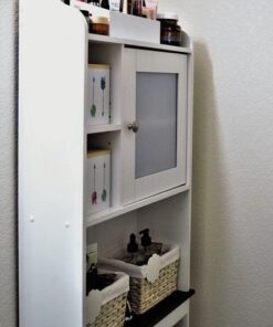 Sauder Caraway Etagere/Pantry cabinets, L: 23.31" x W: 7.44" x H: 68.07", Soft White finish 52 51tHPQIBfCL