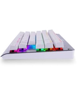 MechanicalEagle Z-77 75% Mechanical Keyboard | Aluminium Panel | Clicky Blue Switches | Rainbow LED Backlit | N-Key Rollover | 87-Key Tenkeyless | Hot Swappable |Spare Switches Included White 28 51tNELs4rTL