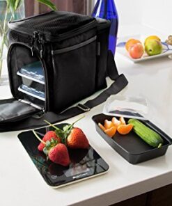 Evolutionize Meal Prep Insulated Lunch Bag - Meal Prep Cooler Bag Patented Lunch Box includes Portion Control Meal Prep Containers + Ice Pack (3 Meal, Black) 3 Meal Black/Black 26 51tWjZwSLiL