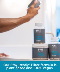 Pure for Men Original Vegan Cleanliness Stay Ready Fiber Supplement | Helps Promote Digestive Regularity | Psyllium Husk, Aloe Vera, Chia Seeds, Flaxseeds | Proprietary Formula | 120 Vegan Capsules 120 Count (Pack of 1) 28 51tZ1Rhlf8L