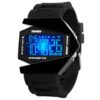 Gosasa Men Sports Military Watches Digital Airplane Shaped LED Light Waterproof Watches A- Black 6 51tiY7N71tL
