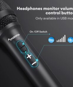 MAONO USB/XLR Podcast Dynamic Microphone, Studio Mic Kit with Volume Control, Shock Mount, Pop Filter, Ideal for Vocal, Instruments Recording, Voice Over, Live Streaming (HD300T) Black 30 51tjETgJjlL