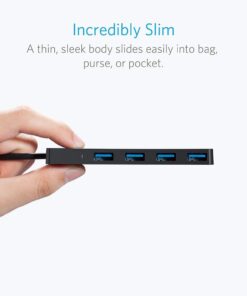 Anker 4-Port USB 3.0 Ultra Slim Data Hub for Macbook, Mac Pro/mini, iMac, Surface Pro, XPS, Notebook PC, USB Flash Drives, Mobile HDD, and More 0.7 ft USB-A 3.0 36 51tjZelTp3L