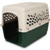 Petmate Ruffmaxx Dog Kennel Pet Carrier & Crate 28" (20-30 Lb), Outdoor and Indoor for Large, Medium, and Small Dogs - Made from Durable Recycled Material w/ 360-Degree Ventilation, Made in USA Almond & Green 28.0"L x 21.5"W x 20.5"H 24 51tkDtn2rDL