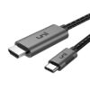 uni USB C to HDMI Cable for Home Office 3ft 4K@60Hz, USB Type-C to HDMI Braided Cable (Thunderbolt 3/4 Compatible) with MacBook Pro/Air 2023, iPhone 15 Pro/Max, Samsung S23, Chromebook and More Grey 1 61 51tn8uplcL