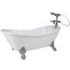 Sophia's Classic White Clawfoot Bathtub with Handheld Shower Head and Faucet Furniture Set for 18" Dolls, White/Silver 47 51tsCtxHzlL