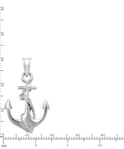 Honolulu Jewelry Company Sterling Silver Ship Anchor and Rope Nautical Necklace Pendant with 18" Box Chain 12 51u HJguw L