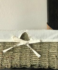 Vintiquewise(TM) Seagrass Shelf Basket Lined with White Lining 1 Pack 31 51uB19huw9L