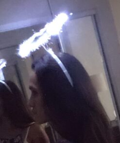 Kangaroo Angel Halo Headband for White Angel Costume - Light up Headband with 6 White LED Lights & Feathers for Kids and Adults – Angel Halloween Costume Accessories for Women and Teen Girls 25 51uDovySA L