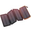 FEELLE Solar Charger Power Bank - 25000mAh Portable Phone Charger 3A Fast Charging External Battery Pack with 4 Solar Panels for Phone Outdoor Camping Orange Yellow 46 51uOIw2T6hL