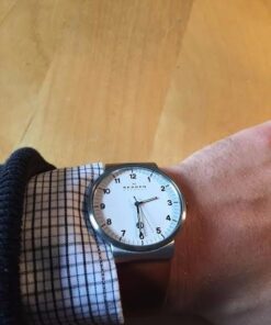 Skagen Men's Ancher Stainless Steel and Mesh Quartz Watch Silver/Brown 20 51uReR5do L