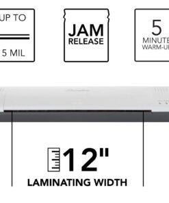Swingline Thermal Laminator Machine, Inspire Plus, 12 Inch, Quick Warm-Up, 3 or 5 Mil, with 5 Laminating Pouches for Home, Office and Classroom, White/Gray (1701867) Standard Packaging 14 51ugBhxObaL