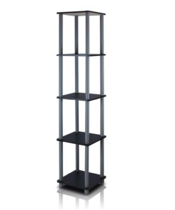 FURINNO Turn-N-Tube 5-Tier Corner Square Rack Display Shelf, Round, Espresso/Black Round Tube 27 51uixkn2XuL