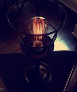 Franklin Iron Works Modern Industrial Accent Desk Table Lamp 17 1/4" High Bronze Metal Open Wire Cage Shade Antique Edison Bulb for Living Room Bedroom House Bedside Nightstand Home Office Family 17.25" High - Accent 14 51upAcg5wqL