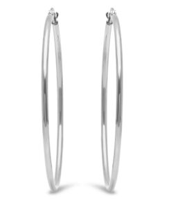 Amazon Essentials Stainless Steel Rounded Tube Hoop Earrings (50mm) 50 mm 15 51upq1ORzJL