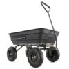 Gorilla Carts Poly Garden Dump Cart with Easy to Assemble Steel Frame, Camping Beach Wagon w/Quick Release System, 600 Pound Capacity, & 10 Inch Tires