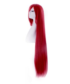 MapofBeauty 40" 100cm Dark Red Long Straight Cosplay Costume Wig Fashion Party Wig 24 51uqslM7MML