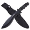 Survivor HK-717 Outdoor Fixed Blade Knife, Black Bowie Blade, Black Handle, 15-Inch Overall