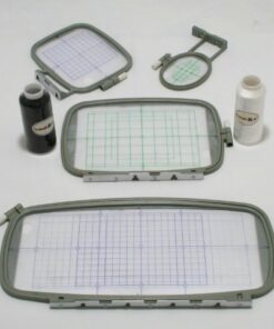 Embroidery Machine Hoop Set w/Placement Grids for Brother PE-750D, PE-770, PE-780D, Innovis 1250D, PC-6500, PC-8200, PC-8500 and Babylock Ellure, Emore and Esante All 4 Hoops