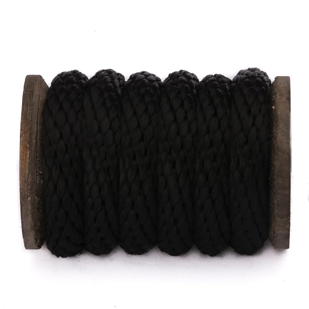 Ravenox Solid Braid Utility Rope | Made in the USA | All Purpose Solid Braid MFP Derby Cord for Crafts, Sports, Landscaping, Horse Tack, Pets & Décor | Dozens of Colors & Diameters of Rope by the Foot 3/8 Inch x 1000 Feet Black 9 Ravenox Solid Braid Utility Rope | Made in the USA | All Purpose Solid Braid MFP Derby Cord for Crafts, Sports, Landscaping, Horse Tack, Pets & Décor | Dozens of Colors & Diameters of Rope by the Foot 3/8 Inch x 1000 Feet Black - Image 9