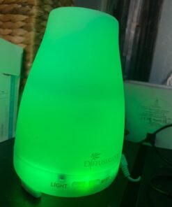 Diffuserlove Essential Oil Diffusers 200ML Remote Control Ultrasonic Mist Humidifiers BPA-Free Aromatherapy Diffuser with 7 Color Lights, Auto Shut-Off for Bedroom Office Kitchen White 43 51vLU4rlTVL