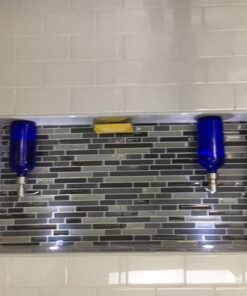 Cobalt Blue Soap Dispenser with Stainless Metal Pump - Blue 16oz Glass Lotion Bottle by Industrial Rewind 24 51vW6j0jArL