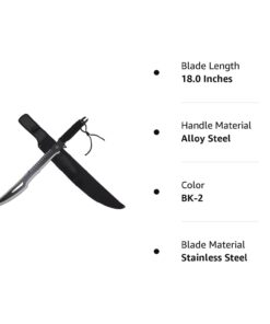 Snake Eye Tactical Fantasy Sword w/Nylon Sheath Machete Outdoors Camping 027 Silver Black 14 51vdxHbkLwL