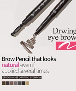 ETUDE Drawing Eye Brow 0.25g #1 Dark Brown | Long Lasting Eyebrow Pencil | Soft Textured Natural Daily Look Eyebrow Makeup 1 Count (Pack of 1) 24 51vgXZGQ9mL
