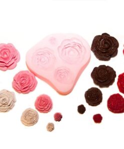 SUNKOOL Roses Mold Flower Silicone Cake Molds Chocolate Sugarcraft Decorating Fondant Fimo Tools 4 Size Pink 1 Piece 1 Rose 32 51vlX1 X5pL
