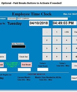 Employee Time Clock Software | NO Monthly Fees | Single PC | 100 Employees | Windows 7,8,10,11 | Free Support 11 51vrnQbrweL