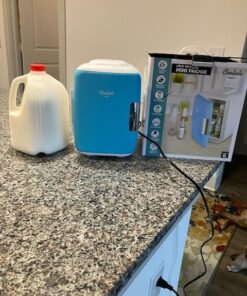 Cooluli Mini Fridge for Bedroom - Car, Office Desk & Dorm Room - Portable 4L/6 Can Electric Plug In Cooler & Warmer for Food, Drinks, Skincare Beauty & Makeup - 12v AC/DC & Exclusive USB Option, Blue 47 51vt7ZRHFnL