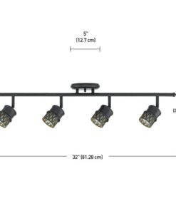 Globe Electric 59063 Norris 4-Light Track Lighting, Bronze, Oil Rubbed Finish, Champagne Glass Track Heads, Bulbs Included, 465 Lumen Without Dimmer 24 51vutXfupWL