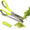 Warmhoming Multipurpose Kitchen Shears with 5 Stainless Steel Blades and Cleaning Comb (Green) 24 51w24w0k1oL