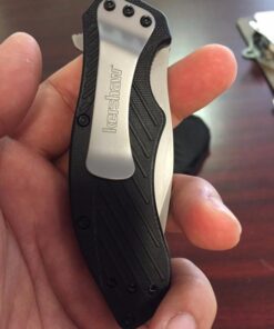 Kershaw Clash Pocketknife, 3" 8Cr13MoV Steel Drop Point Blade, Assisted One-Handed Flipper Opening, Folding Utility EDC 57 51wAibPwr0L