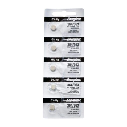 Energizer 364-363 1.55v #364/363 Low-drain Battery (SR621SW) Pack of 5 Batteries. 5 Count (Pack of 1)