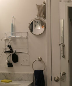 JERDON Two-Sided Wall-Mounted Makeup Mirror - Makeup Mirror with 7X Magnification & Extendable Arm - 8-inch Diameter Mirror with Nickel Finish Wall Mount - Model JP2027N 31 51wFI1AUBsL