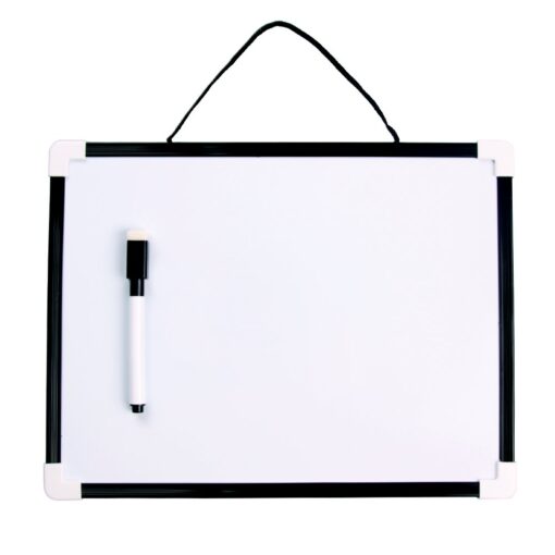 VIZ-PRO Magnetic Dry Erase Board, Children Drawing Board/Kids Writing Whiteboard, Black Plastic Frame,12" x 8" A4-Magnetic-black