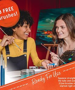 Acrylic Paint Set for Adults and Kids - 12 Pack of 12mL Paints with 3 Art Brushes, Non-Toxic Craft Paint, Halloween Pumpkin Painting Kit - Canvas, Ceramic, Rock Paint - Art Supplies 0.4 Fl Oz (Pack of 12) 30 51wXuiTDlL