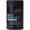 Sports Research Keto Omega Fish Oil with Wild Sockeye Salmon, Antarctic Krill Oil, Astaxanthin & Coconut MCT Oil - 1200mg of EPA & DHA per Serving | Keto Certified & Non-GMO Verified (120 Softgels) 47 51wYMwKxmL