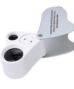 EnTeck 30X 60X Dual Lens LED Illuminated Jewelry Magnifier, Pocket Microscope Magnifying Jewelers Eye Loupe Glasses White 1 Pack 12 51wYa16FRiL