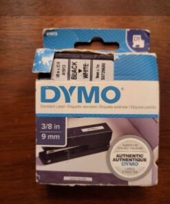 DYMO Standard D1 Labeling Tape for LabelManager Label Makers, Black print on White tape, 3/8'' W x 23' L, 1 cartridge Black on White 3/8" 15 51wYomwu2eL