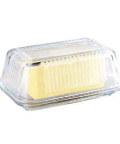 Alternative view of Tablecraft Ribbed Glass Butter Dish Clear