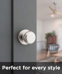Kwikset Juno Interior Passage Door Knob, Handle For Closet and Hallway Doors, Non-Locking Doorknob in Satin Nickel, with Microban Protection 17 51whhqCD nL