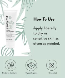 The Honest Company Organic All Purpose Balm | Gentle for Baby | Soothes + Moisturizes | Plant-Based + Hypoallergenic | 3.4 oz All Purpose Balm, 3.4 oz 23 51wiNU6XZbL