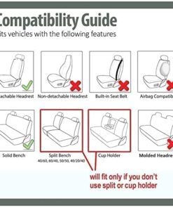 FH Group Car Seat Covers Full Set Cloth - Universal Fit Automotive Seat Covers, Low Back Front Seat Covers, Solid Back Seat Cover, Washable Car Seat Cover For SUV, Sedan And Van Black BLACK Seat Covers 49 51wkZIaofnL