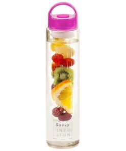 Alternative view of Infusion Fruit Infuser Water Bottle - BPA Free Insulated Water Bottle, Reusable Water Bottle with Fruit Infuser, Easy-to-Clean Gym Accessories for Women, Sports Water Bottle, Savvy Outdoors Pink 32 oz