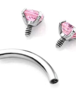 PiercingJ 2-5PCS 16G 3/8" (10MM) Stainless Steel Cubic Zirconia Gem(3MM) Internally Thread Curved Barbell Eyebrow Piercing Jewelry 5pcs Mixed Colors 15 51wxWjZTG6L