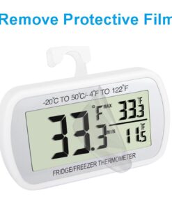 Waterproof Refrigerator Fridge Thermometer, Digital Freezer Room Thermometer, Max/Min Record Function Large LCD Screen and Magnetic Back for Kitchen, Home, Restaurants (2 Pack) 2 18 51x5sQ1ejzL