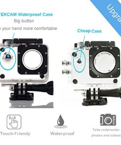 Alternative view of TEKCAM Action Camera Waterproof Housing Case Compatible with AKASO EK7000 V50 Elite/Apexcam/Remali CaptureCam/Vemont/HLS/SJCAM/WOLFANG GA300 Action Camera Replacement Protective Case Diving Shell