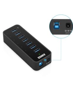 Alternative view of Anker 7-Port USB 3.0 Data Hub with 36W Power Adapter and BC 1.2 Charging Port for iPhone 7/6s Plus, iPad Air 2, Galaxy S Series, Note Series, Mac, PC, USB Flash Drives and More